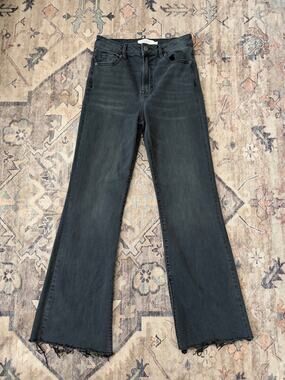 Hidden Ryan High Rise Bootcut Jeans Womens 28 Charcoal Side Slit Raw Hem